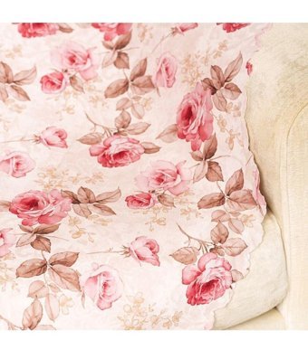 Benimol Polyester Süngersiz Gül Desenli Vizon Tekli Koltuk Örtüsü 175x215 cm