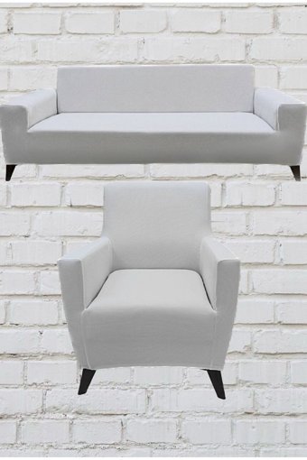 Şahane Ev Mikro Polyester Likralı Jakarlı Süngersiz Düz Giydirmeli Lastikli Bej Üçlü Koltuk Örtüsü 85x55 cm