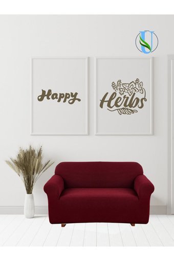Uy Style Tekstil Polyester Likralı Süngerli Armürlü Giydirmeli Bordo Tekli Koltuk Örtüsü 125x175 cm
