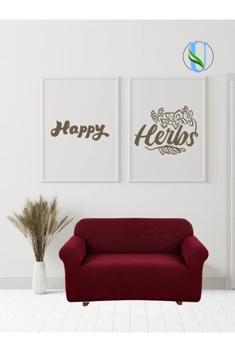Uy Style Tekstil Polyester Likralı Süngerli Armürlü Giydirmeli Bordo Tekli Koltuk Örtüsü 125x175 cm