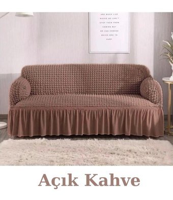 Furkanticaret Polyester Bürümcük Süngersiz Düz Giydirmeli Bordo Üçlü Koltuk Örtüsü 180x230 cm