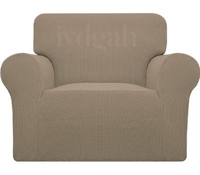 Iydgah Polyester Süngersiz Düz Giydirmeli Krem Tekli Koltuk Örtüsü 110x120 cm
