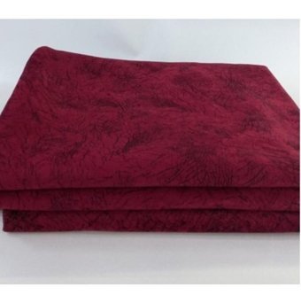 Selçuklu Tekstil Kadife Polar Pofuduk Süngerli Çizgili Bordo Üçlü Koltuk Örtüsü 180x215 cm