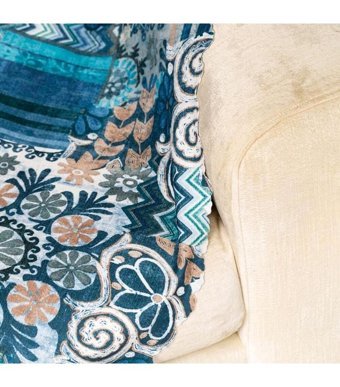 Benimol Polyester Süngersiz Geometrik Desenli Lacivert Tekli Koltuk Örtüsü 175x215 cm