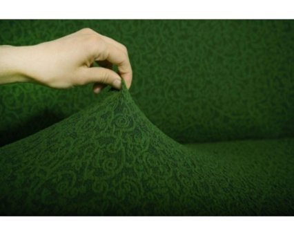 Faprikadan Pamuklu - Polyester Fırfırlı Süngersiz Düz Giydirmeli Haki 3-3-1-1 Koltuk Örtüsü 240x200 cm