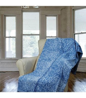 Nasır Home Pamuklu Saçaklı Süngersiz Geometrik Desenli Lacivert Tekli Koltuk Örtüsü 180x220 cm