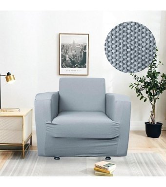 Karahanlı Polyester Süngersiz Düz Giydirmeli Gri Tekli Koltuk Örtüsü 80x115 cm