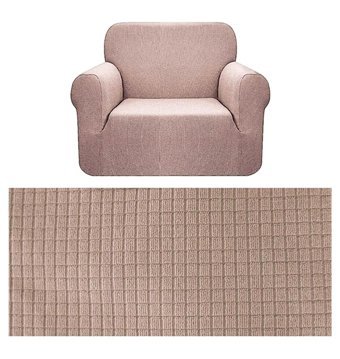 Güzelevim Polyester Likralı Süngersiz Kapitone Giydirmeli Bej İkili Koltuk Örtüsü 60x80 cm