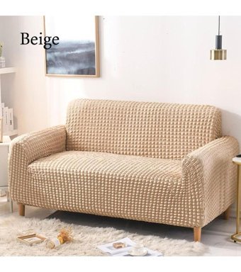 Elgeyar Polyester Bürümcük Jakarlı Süngersiz Armürlü Giydirmeli Kahverengi Üçlü Koltuk Örtüsü 180x230 cm