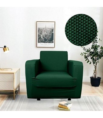 Btf Home Polyester Likralı Jakarlı Süngersiz Armürlü Giydirmeli Lastikli Haki Tekli Koltuk Örtüsü 76x120 cm