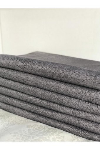 Madame Blue Polyester Nubuk Süngerli Çizgili Gri Tekli Koltuk Örtüsü 170x210 cm
