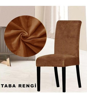 Abeltrade Polyester Süngersiz Giydirmeli Lastikli Kahverengi Altılı Koltuk Örtüsü 35x65 cm
