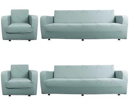 Any Polyester Süngersiz Düz Giydirmeli Lastikli Turkuaz Dörtlü Koltuk Örtüsü 70x230 cm