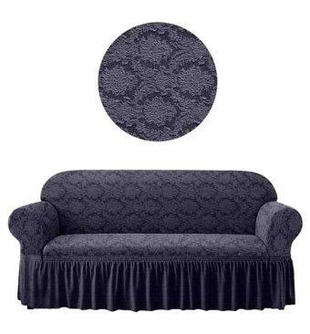 Arlısa Polyester Fırfırlı Süngersiz Giydirmeli Lastikli Lacivert Tekli Koltuk Örtüsü 84x203 cm