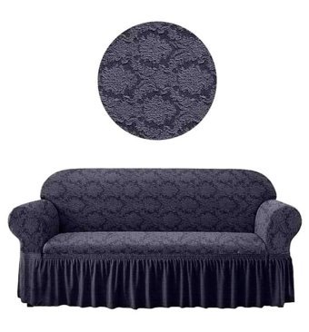 Arlısa Polyester Fırfırlı Süngersiz Giydirmeli Lastikli Lacivert Tekli Koltuk Örtüsü 84x203 cm
