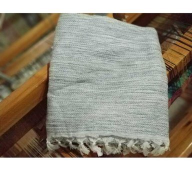 Efendyco Pamuklu Kanvas Saçaklı Süngersiz Armürlü Gri Üçlü Koltuk Örtüsü 200x240 cm