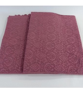 Ceyizimdekor Pamuklu - Polyester Polar Jakarlı Süngerli Gül Kurusu Üçlü Koltuk Örtüsü 180x220 cm