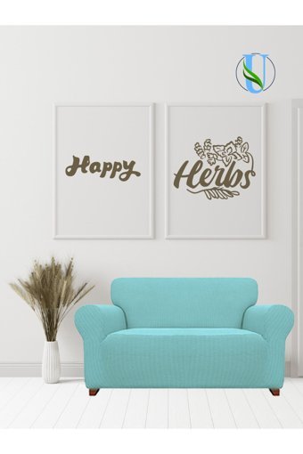 Uy Style Tekstil Polyester Likralı Süngerli Armürlü Giydirmeli Yeşil Tekli Koltuk Örtüsü 125x175 cm