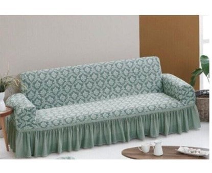 Heytgah Polyester Likralı Jakarlı Süngersiz Damask Desenli Giydirmeli Gri Üçlü Koltuk Örtüsü 180x230 cm