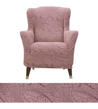 Bibaha Pamuklu Jakarlı Süngersiz Giydirmeli Lastikli Pembe Tekli Koltuk Örtüsü 80x130 cm
