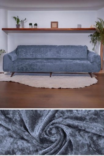 Seltenet Kadife Likralı Jakarlı Süngersiz Çizgili Giydirmeli Su Geçirmez Pembe Tekli Koltuk Örtüsü 230x180 cm