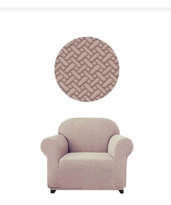 Akbu Polyester Likralı Süngersiz Hasır Desenli Giydirmeli Lastikli Pembe Tekli Koltuk Örtüsü 75x120 cm