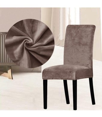 Rüzgar Ticaret Kadife Likralı Jakarlı Süngerli Çiçek Desenli Su Geçirmez Kahverengi Tekli Koltuk Örtüsü 170x210 cm
