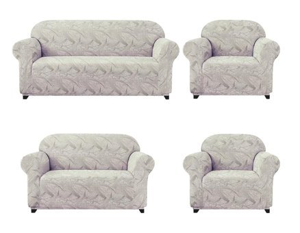 Elgeyar Polyester Likralı Jakarlı Süngersiz Giydirmeli Kahverengi Yedili Koltuk Örtüsü 180x230 cm