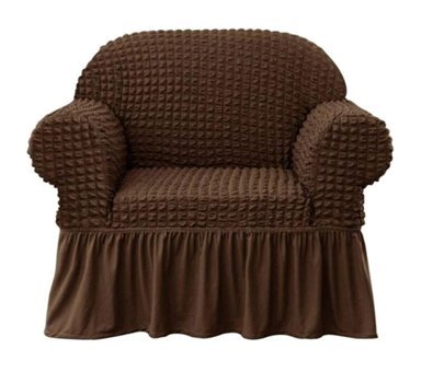 Özmakan Pamuklu - Polyester Bürümcük Jakarlı Süngersiz Düz Giydirmeli Kahverengi Tekli Koltuk Örtüsü 80x120 cm