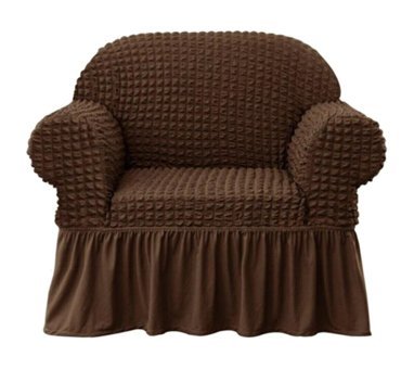 Özmakan Pamuklu - Polyester Bürümcük Jakarlı Süngersiz Düz Giydirmeli Kahverengi Tekli Koltuk Örtüsü 80x120 cm