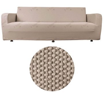 Btf Home Polyester Likralı Jakarlı Süngersiz Armürlü Giydirmeli Lastikli Kahverengi Üçlü Koltuk Örtüsü 180x230 cm