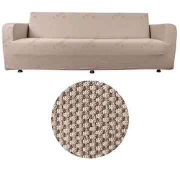 Btf Home Polyester Likralı Jakarlı Süngersiz Armürlü Giydirmeli Lastikli Kahverengi Üçlü Koltuk Örtüsü 180x230 cm