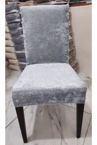Rüzgar Ticaret Kadife Likralı Jakarlı Süngerli Çiçek Desenli Su Geçirmez Gri Tekli Koltuk Örtüsü 170x210 cm