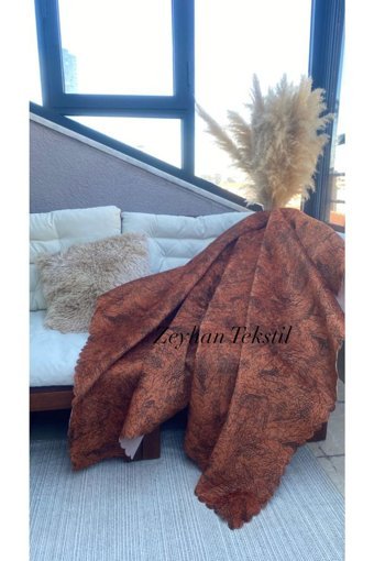Zeyhan Tekstil Kadife Polar Süngerli Çizgili Su Geçirmez Kiremit Tekli Koltuk Örtüsü 170x220 cm
