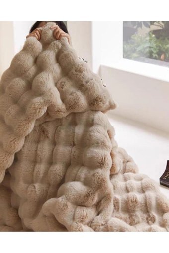 Sevaradekor Bürümcük-Kürklü Peluş Süngersiz Leopar Desenli Kahverengi Tekli Koltuk Örtüsü 200x75 cm