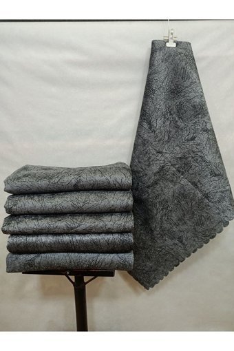 Madame Blue Polyester Süngerli Çizgili Antrasit Tekli Koltuk Örtüsü 175x215 cm