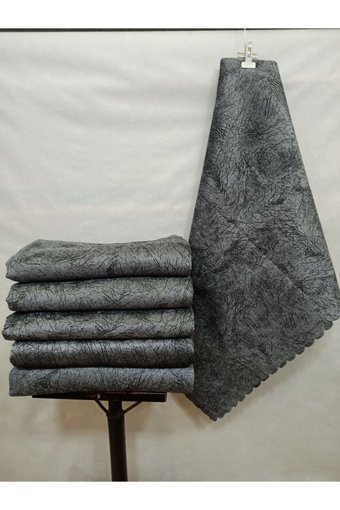 Madame Blue Polyester Süngerli Çizgili Antrasit Tekli Koltuk Örtüsü 175x215 cm