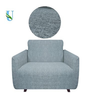 Uy Style Tekstil Likralı Jakarlı Süngerli Geometrik Desenli Giydirmeli Gri Tekli Koltuk Örtüsü 70x115 cm