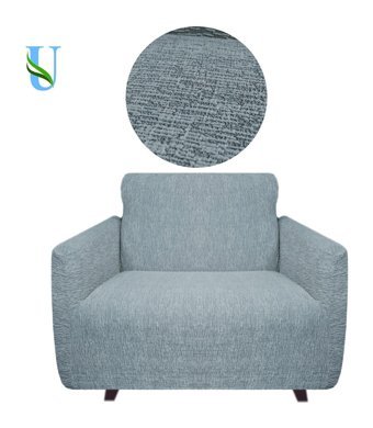 Uy Style Tekstil Likralı Jakarlı Süngerli Geometrik Desenli Giydirmeli Gri Tekli Koltuk Örtüsü 70x115 cm
