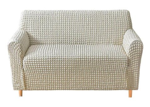 Elgeyar Polyester Bürümcük Jakarlı Süngersiz Armürlü Giydirmeli Bej Üçlü Koltuk Örtüsü 140x175 cm