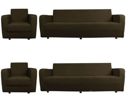 Any Polyester Likralı Süngersiz Petek Desenli Giydirmeli Lastikli Haki Dörtlü Koltuk Örtüsü 70x230 cm