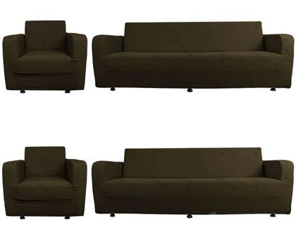 Any Polyester Likralı Süngersiz Petek Desenli Giydirmeli Lastikli Haki Dörtlü Koltuk Örtüsü 70x230 cm