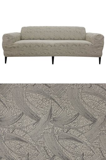Tuchmall Polyester Likralı Jakarlı Süngerli Geometrik Desenli Giydirmeli Kahverengi Tekli Koltuk Örtüsü 180x230 cm