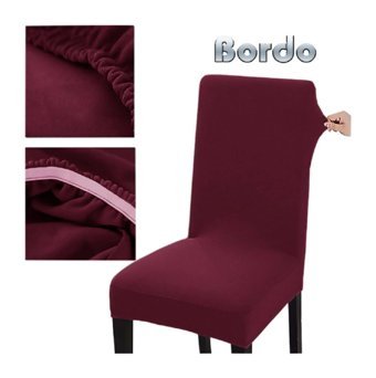 Abeltrade Polyester Likralı Süngersiz Düz Giydirmeli Lastikli Bordo Altılı Koltuk Örtüsü 35x65 cm