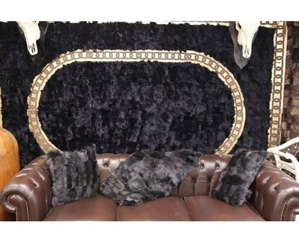 Dericibey Pamuklu Kürklü Tüylü Süngersiz Gri Üçlü Koltuk Örtüsü 50x180 cm