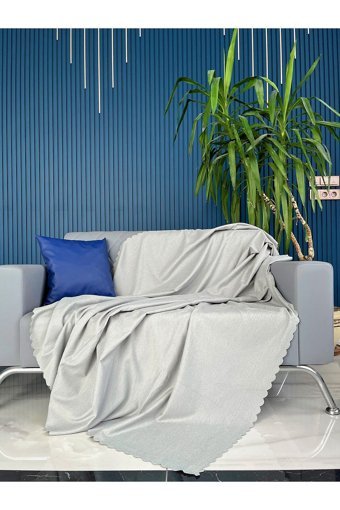 Bella Home Şönil Süngersiz Düz Gri Tekli Koltuk Örtüsü 170x220 cm