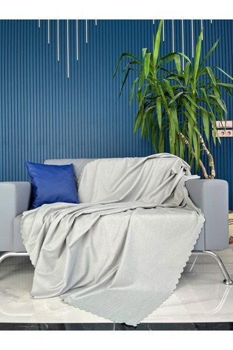 Bella Home Şönil Süngersiz Düz Gri Tekli Koltuk Örtüsü 170x220 cm