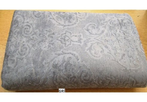 Evren Ev Tekstil Polyester Polar Süngersiz Damask Desenli Gri Koltuk Örtüsü 170x210 cm