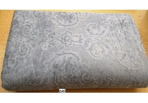 Evren Ev Tekstil Polyester Polar Süngersiz Damask Desenli Gri Koltuk Örtüsü 170x210 cm