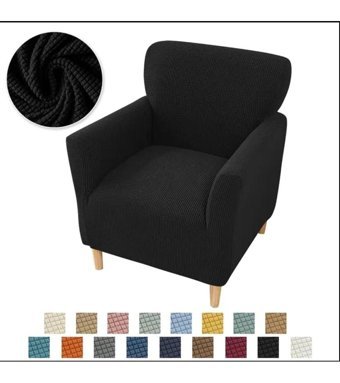 Güzel Aral Pamuklu - Polyester Süngersiz Düz Giydirmeli Siyah Tekli Koltuk Örtüsü 80x120 cm